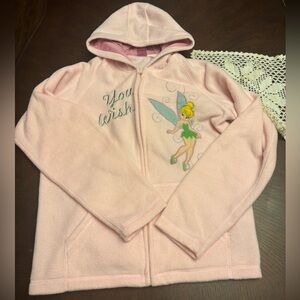 Vintage Disney Y2K Tinkerbell You Wish Zip Up Fleece Hoodie- Medium